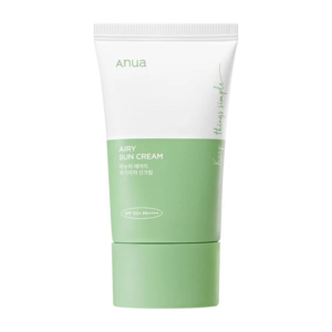 أنوا كريم واقي الشمس إيري SPF50+ 50مل كريم واقي شمس خفيف يحمي البشرة من أشعة الشمس الضارة ويمنح ترطيبًا وإشراقة طبيعية بدون ملمس دهني